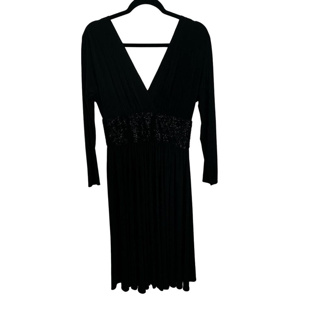 JS Boutique V Neck Knee Length Cocktail Dress Grunge Dark Romantic Size 4 Black